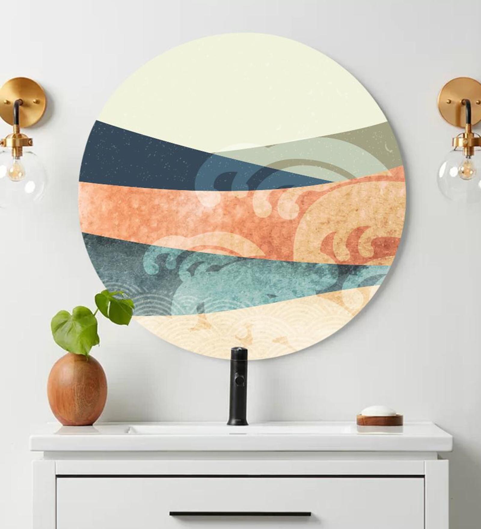 Round Multicolour Besides The Sand Dunes Canvas Art Print