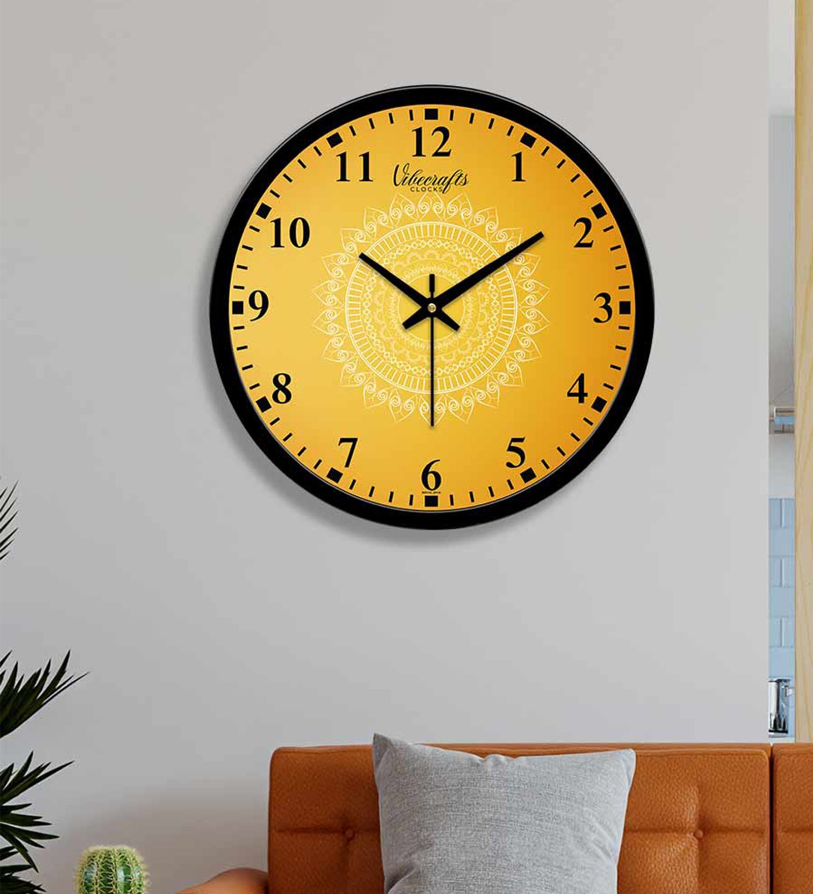 Round Multicolour Plastic Wall Clock