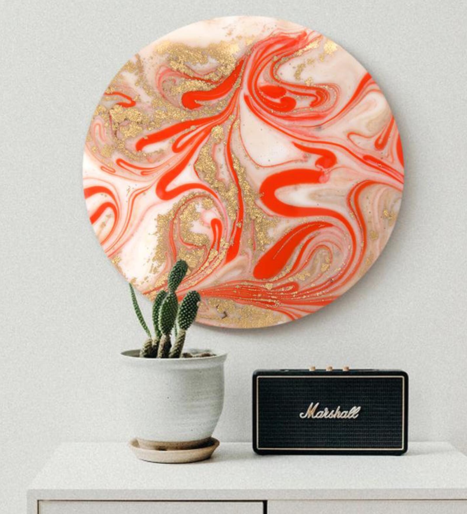 Round Orange In The Sunset Light Canvas Art Print