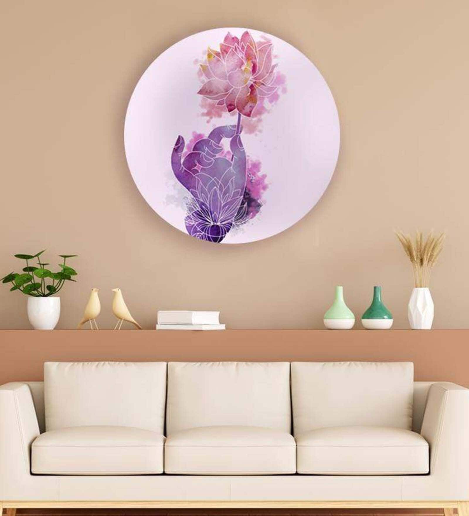 Round Purple Purple Beauty Of The Lotus Art Print