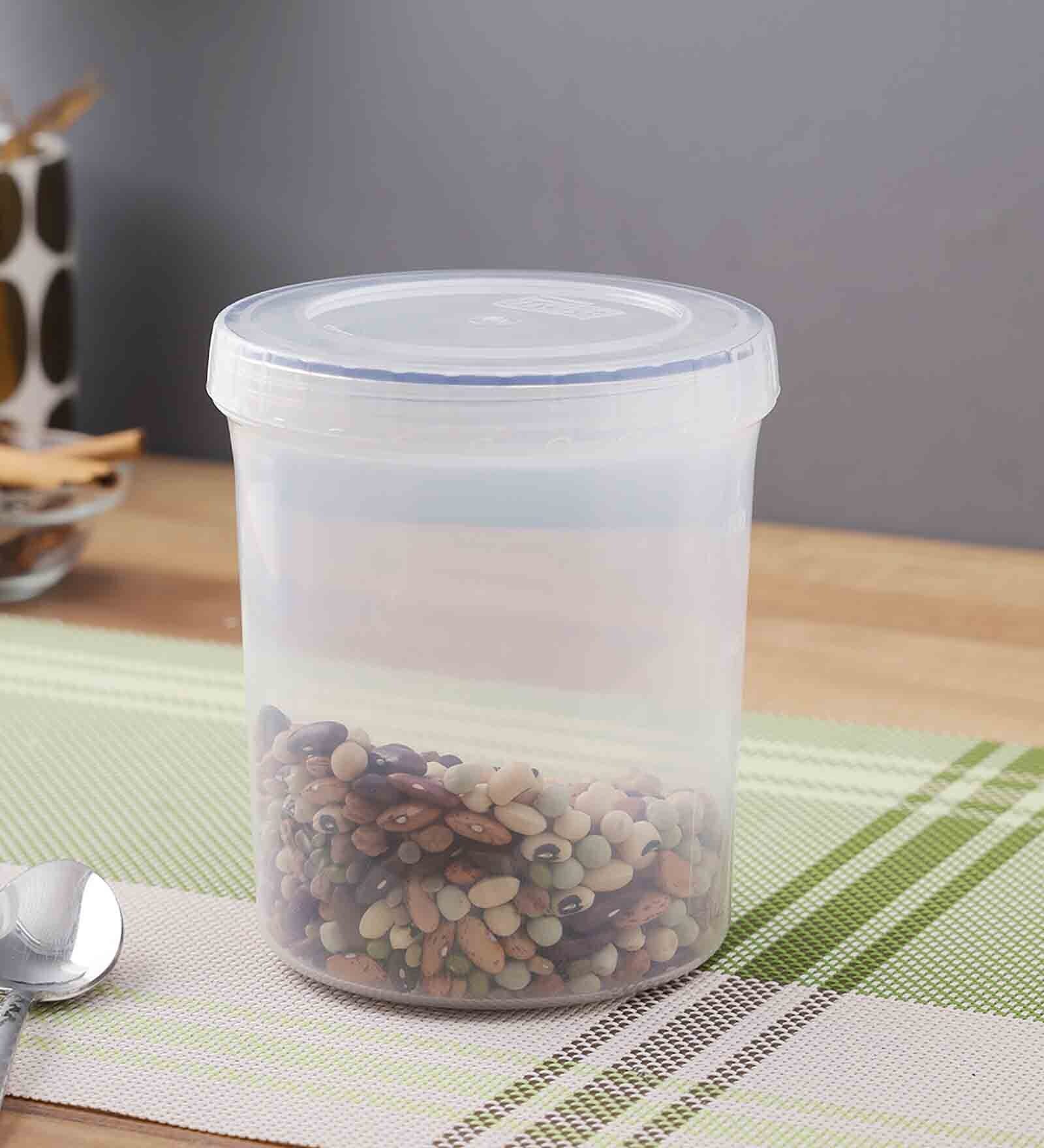 Round Twist Series 1 Litre Transparent Plastic Food Storage Container