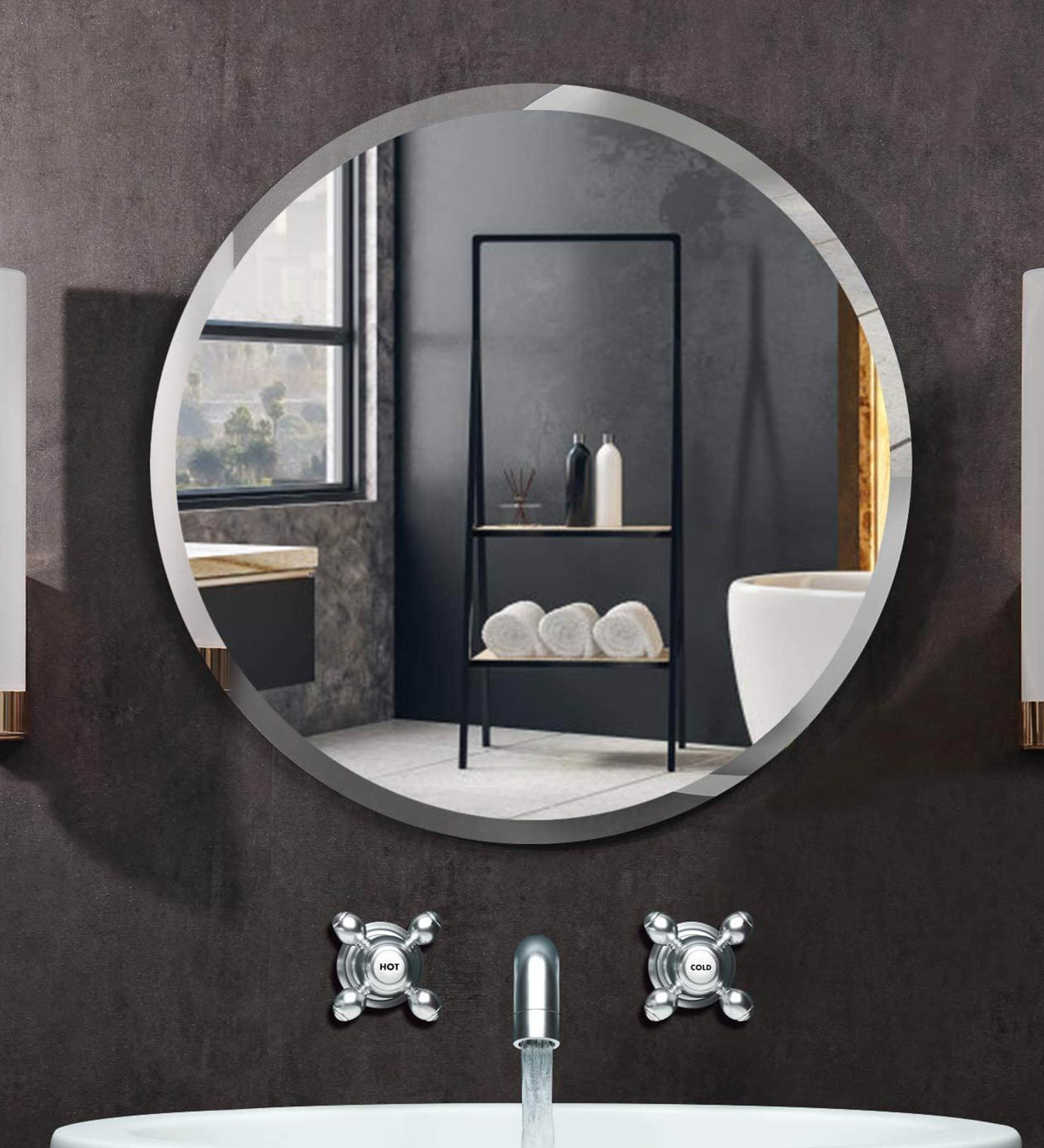 Transparent Glass Dramatic Wall Mirror