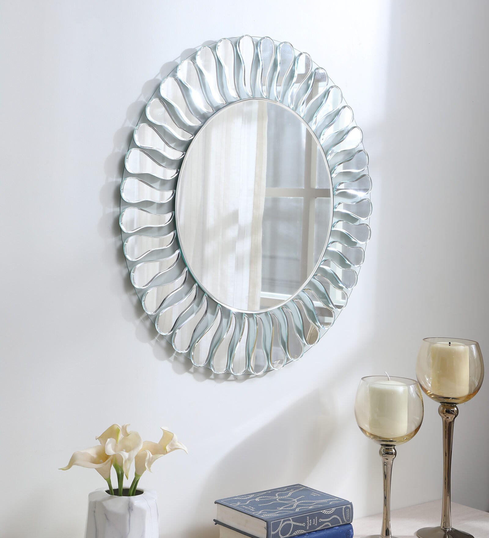 Round Wall Mirror in Silver Colour