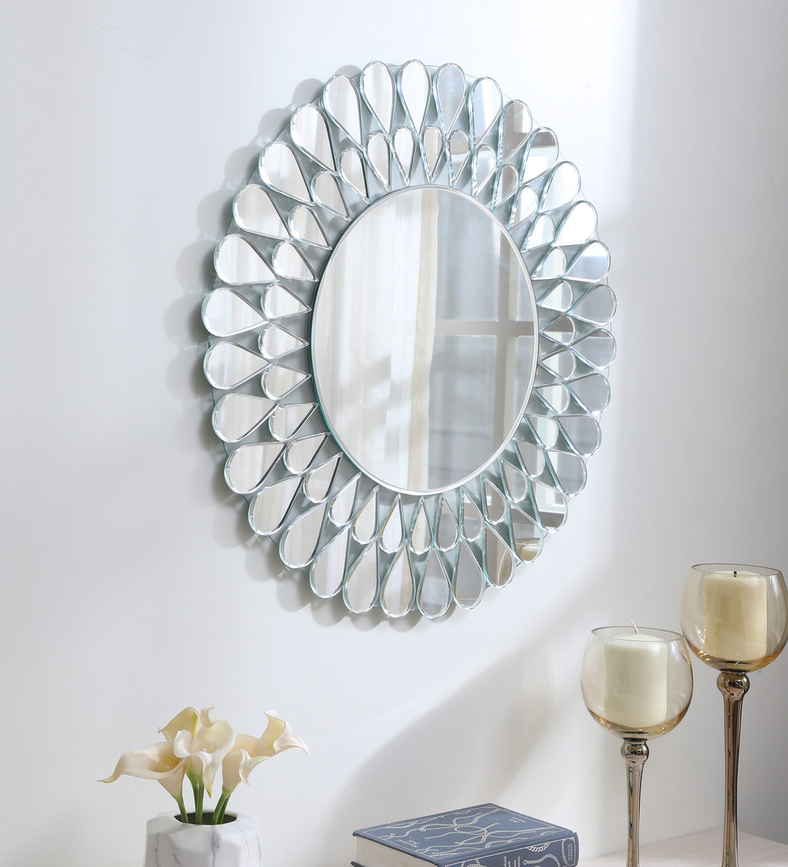 Silver Glass Artistic Decorative Mirror