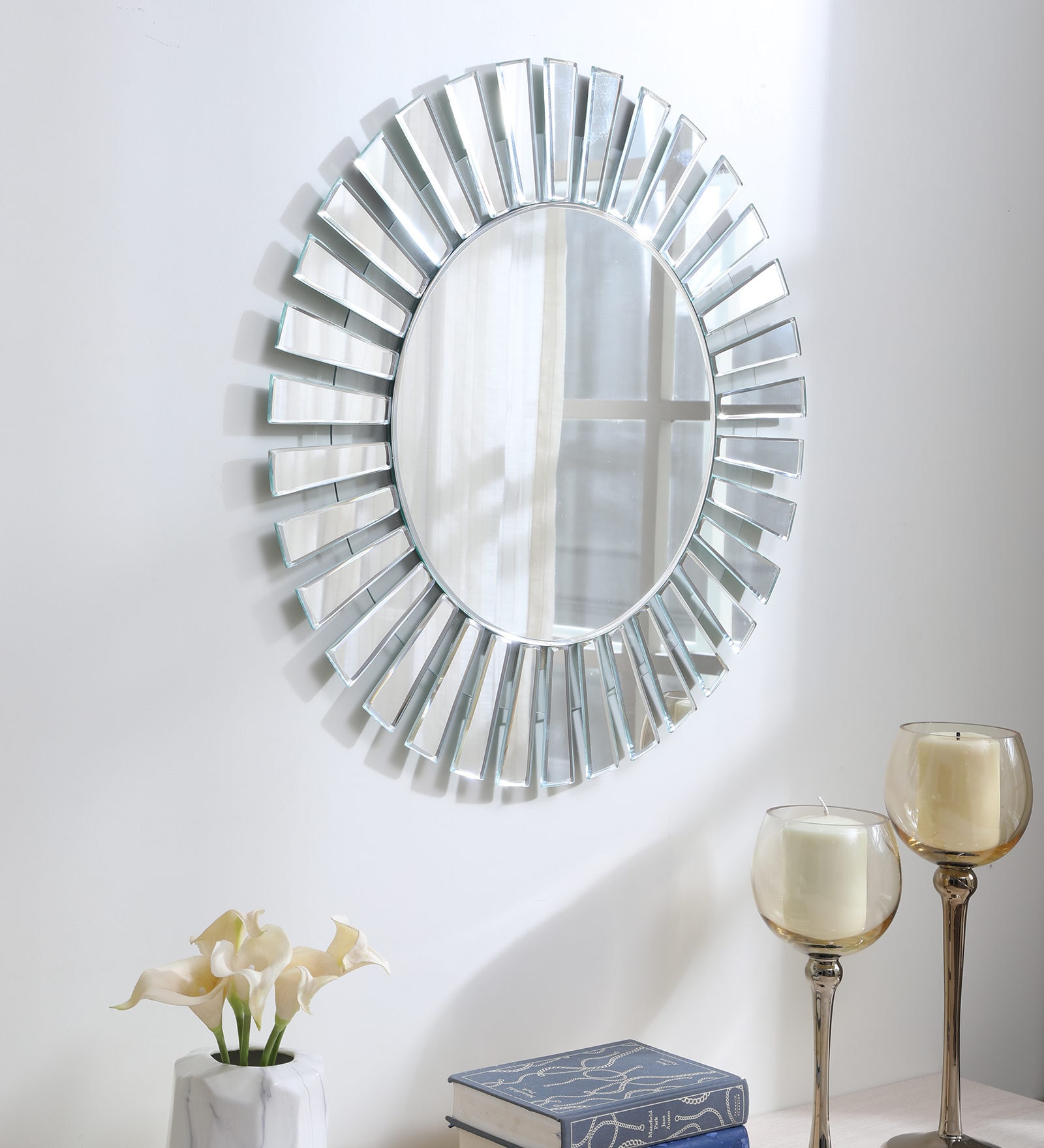 Buy Round Wall Mirror in Silver Colour at 42% OFF by Zoyo Cera | Pepperfry