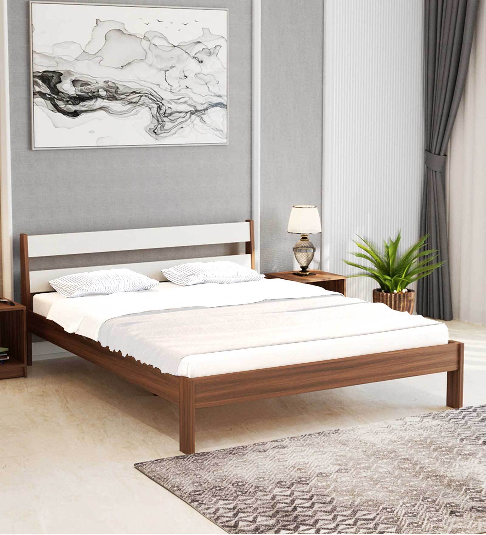 Roverb Queen Size Bed in Walnut Finish