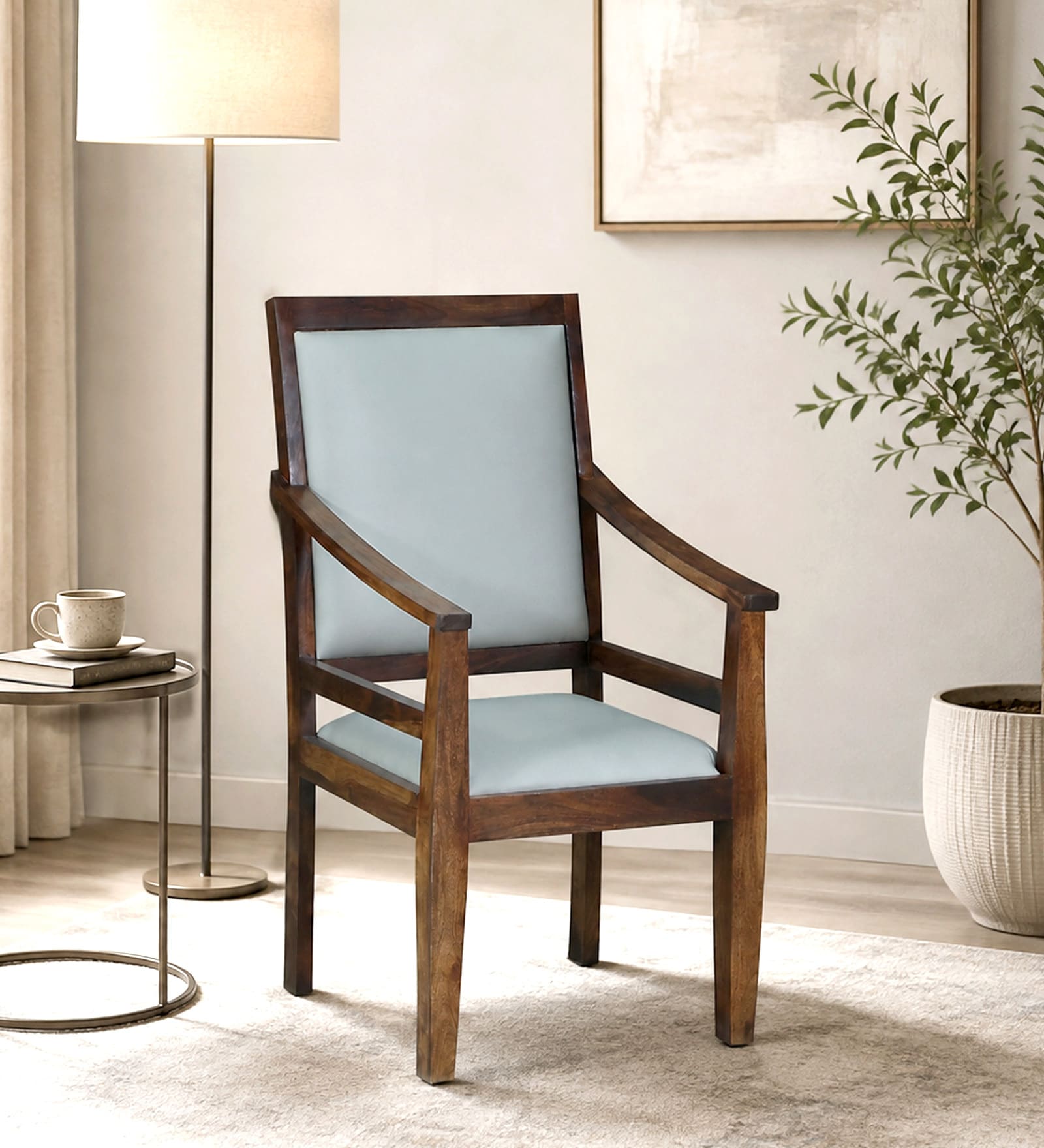 Rovigo Sheesham Wood Arm Chair in Provincial Teak Finish Rovigo Sheesham Wood Arm Chair in Provincial Teak Finish