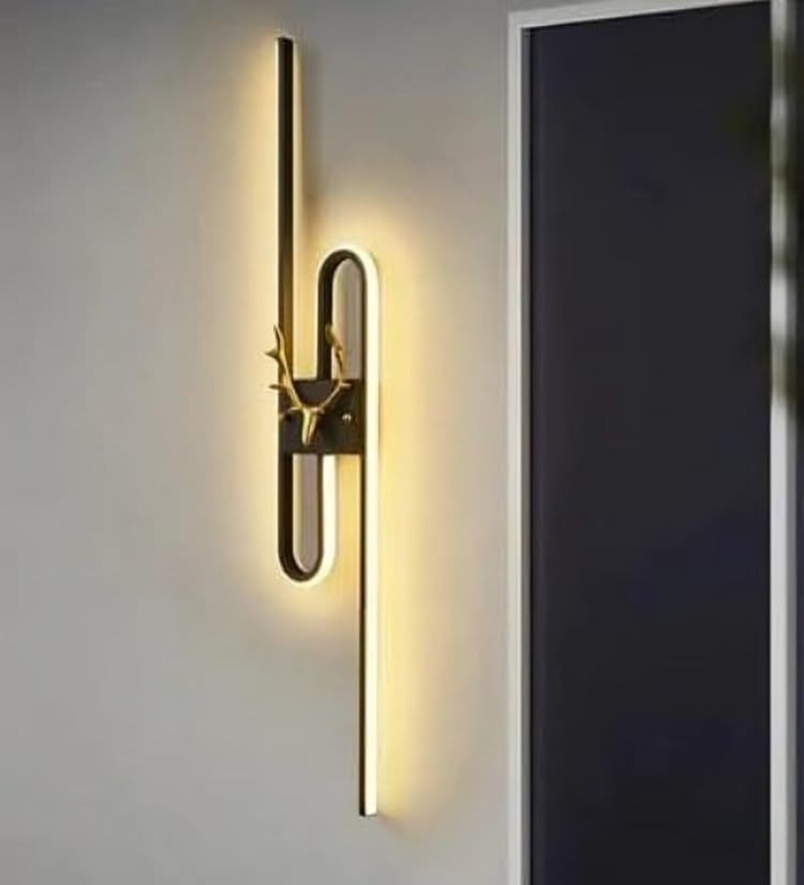 Rowan 600mm Deer Accent Wall Light Black Body Tri-Color LED Modern Decorative Wall Lamp for Living Room Bedroom