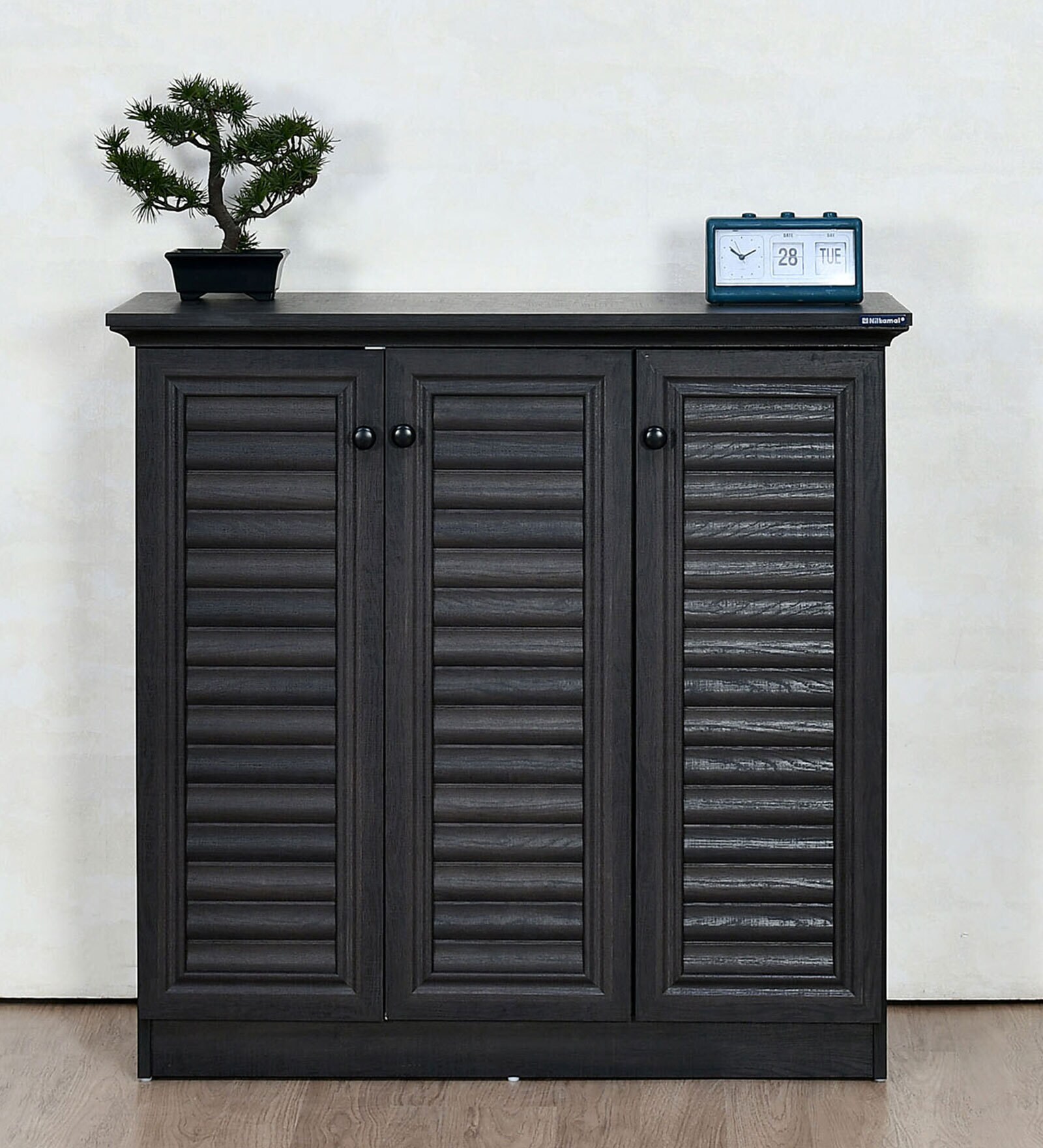 Rowan Shoe Cabinet in Light Charcoal Grey Finish