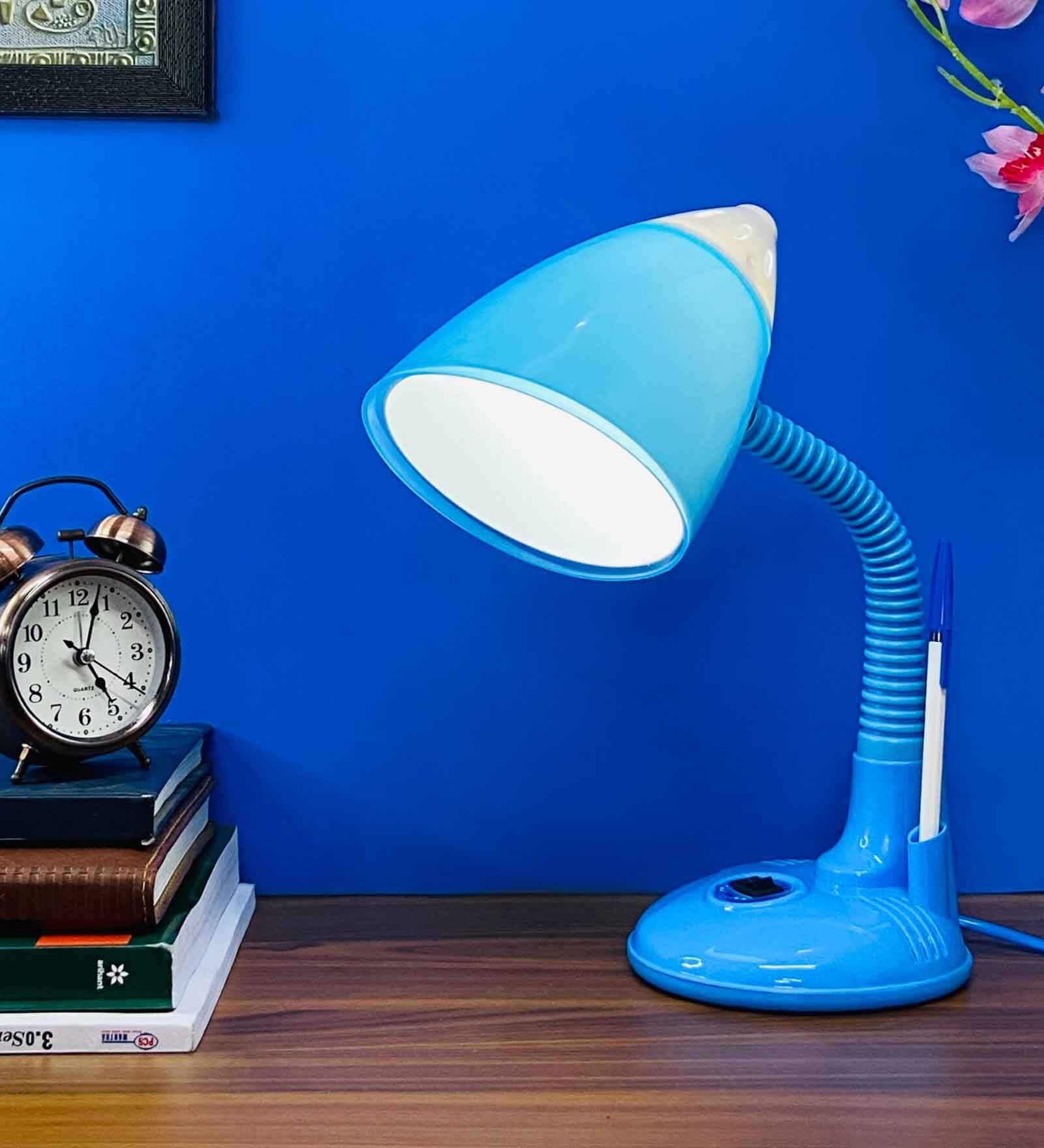Royal Blue & White Study Lamp