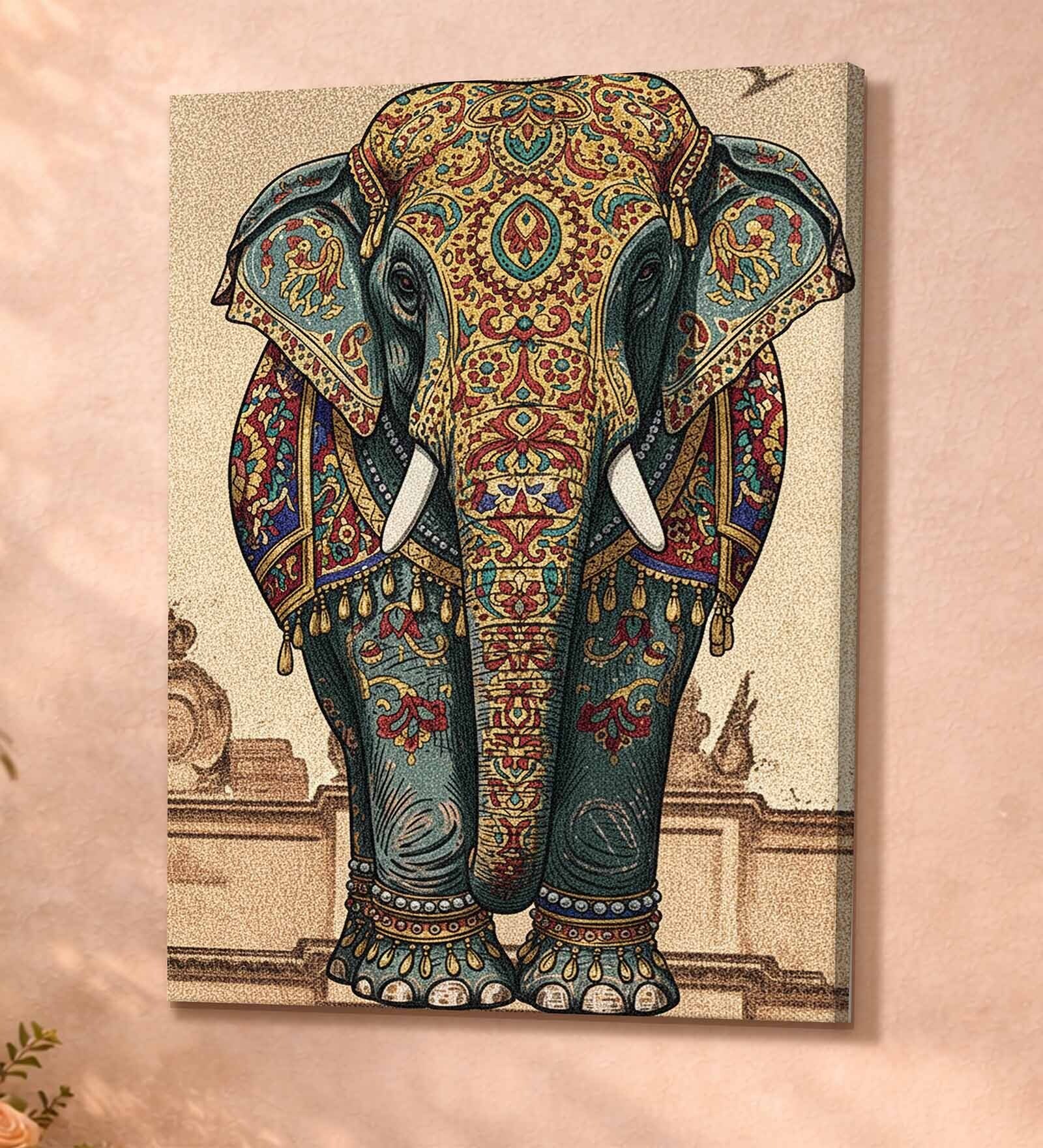 Royal Elephant Stretched Canvas Painting