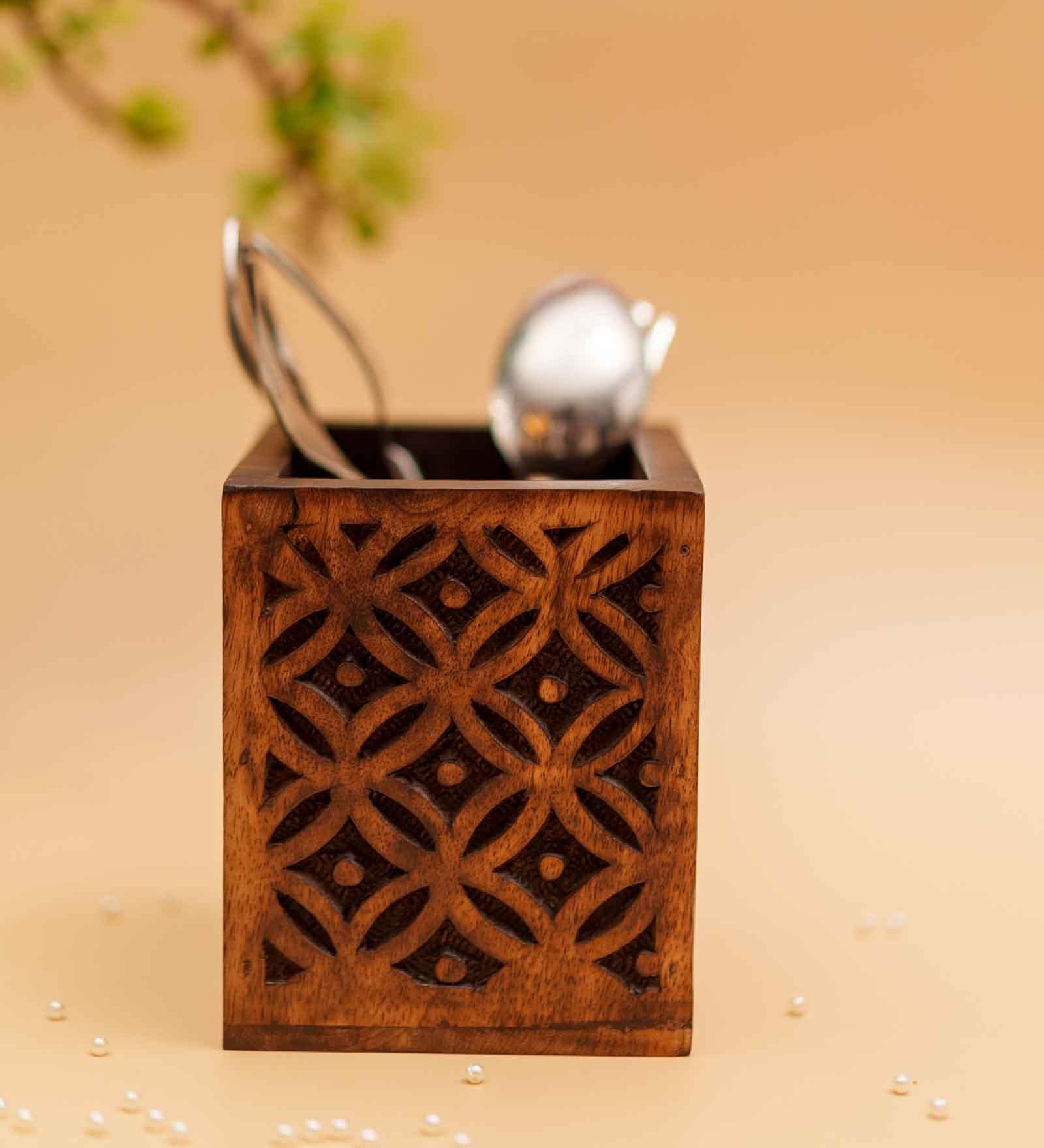 Royal Floral Woodwork -Cutlery Holder
