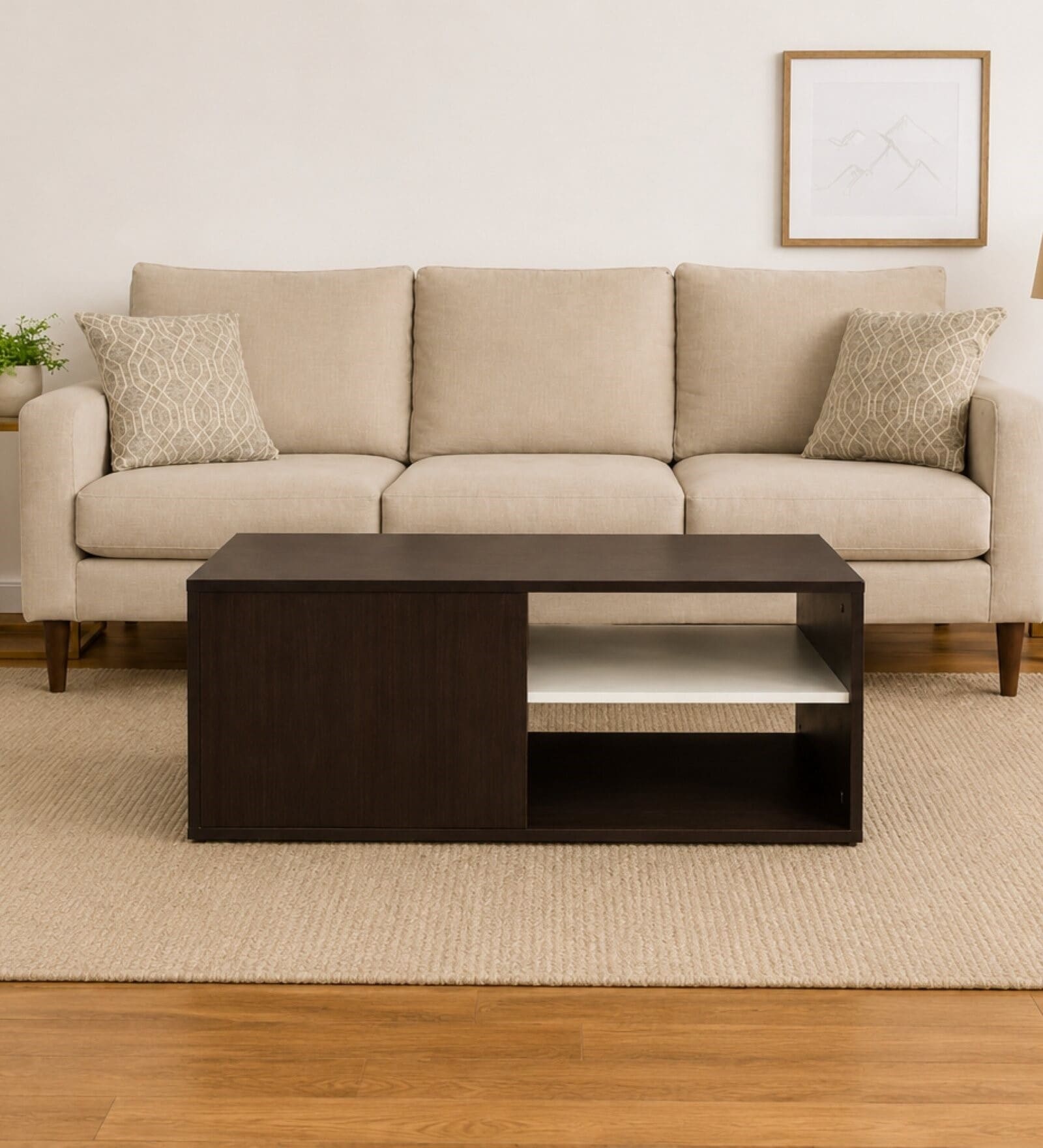 Royal Haven Grand Edition Luxury Wooden Centre Table In Flowery Wenge Finish