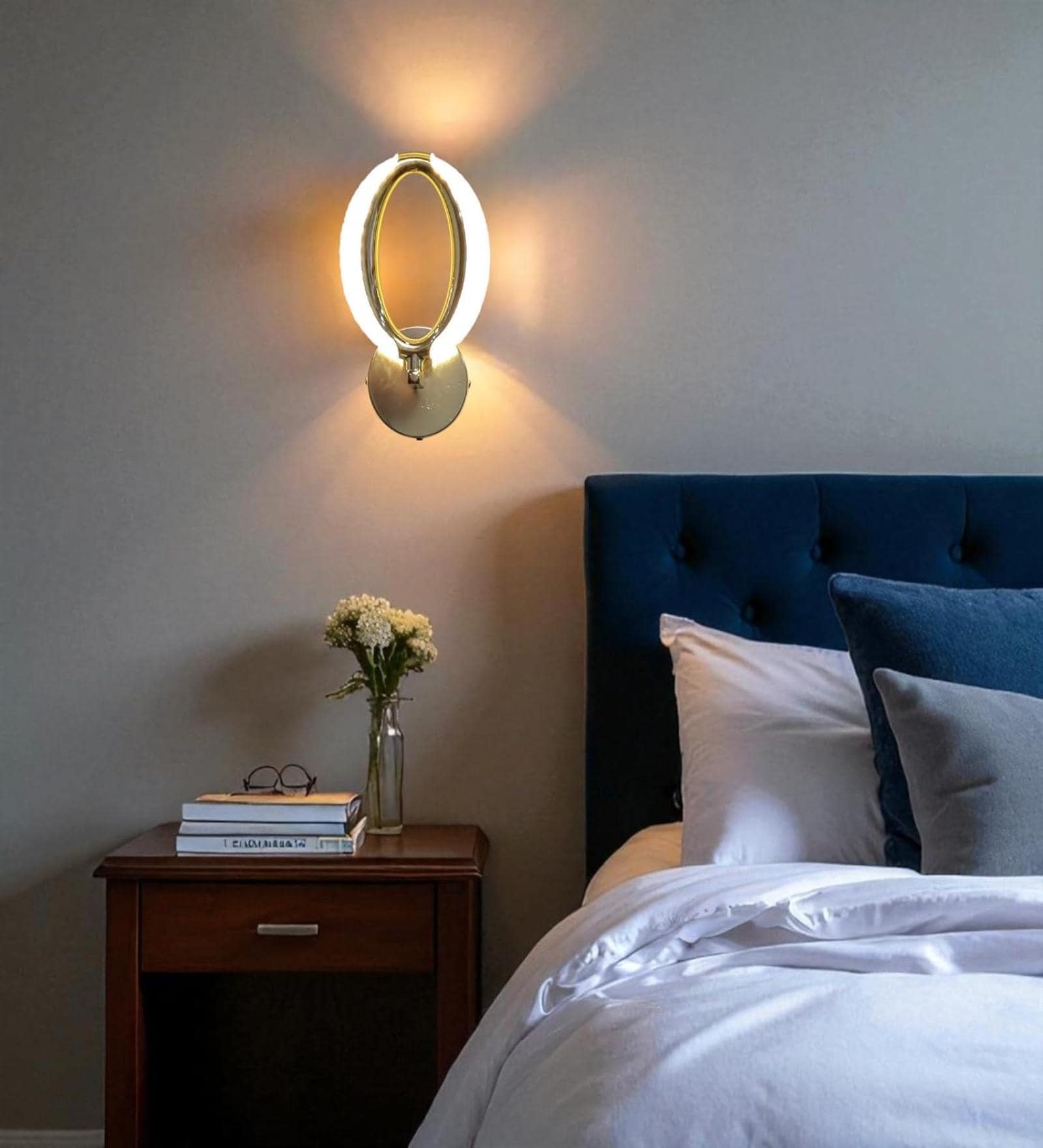 Royal Oval 3 Mode (White, Warm White, Natural White)  LED Crystal Pendant Hanging Light