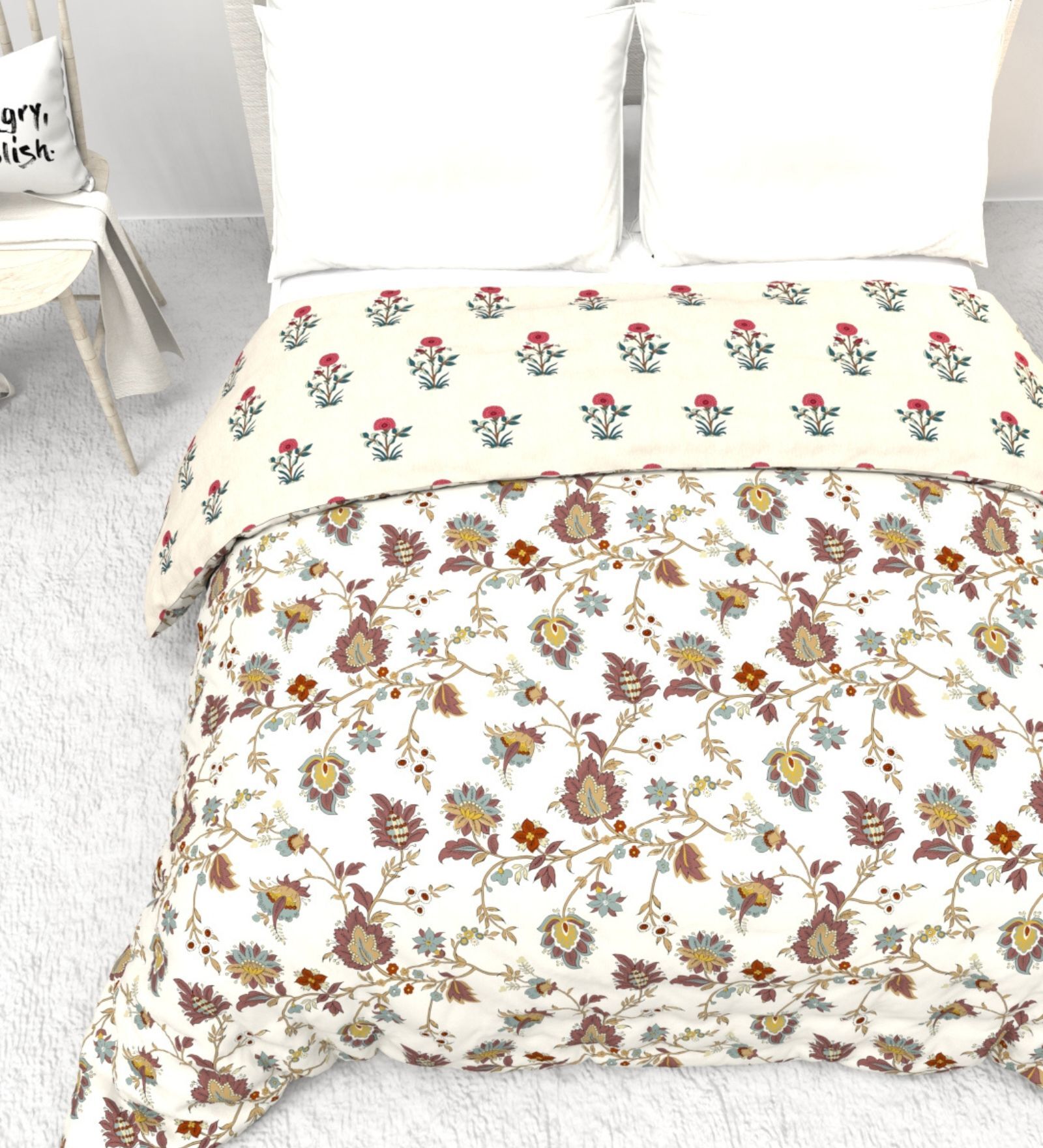Royal Ruby Buta Reversible Cold Weather Comforter Double Bed Size