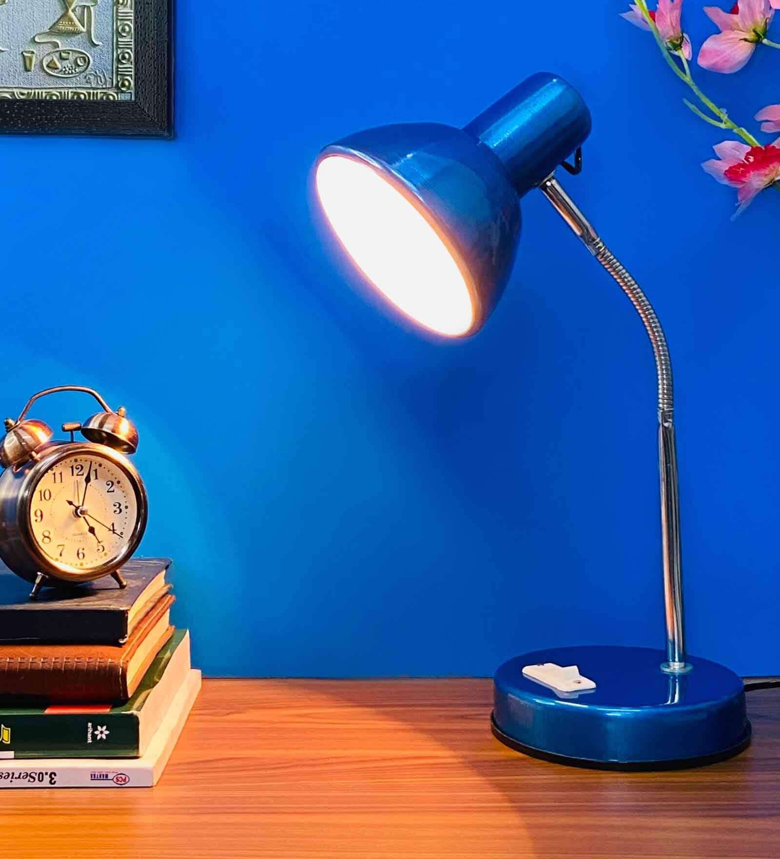 Royal White Metal Study Lamp
