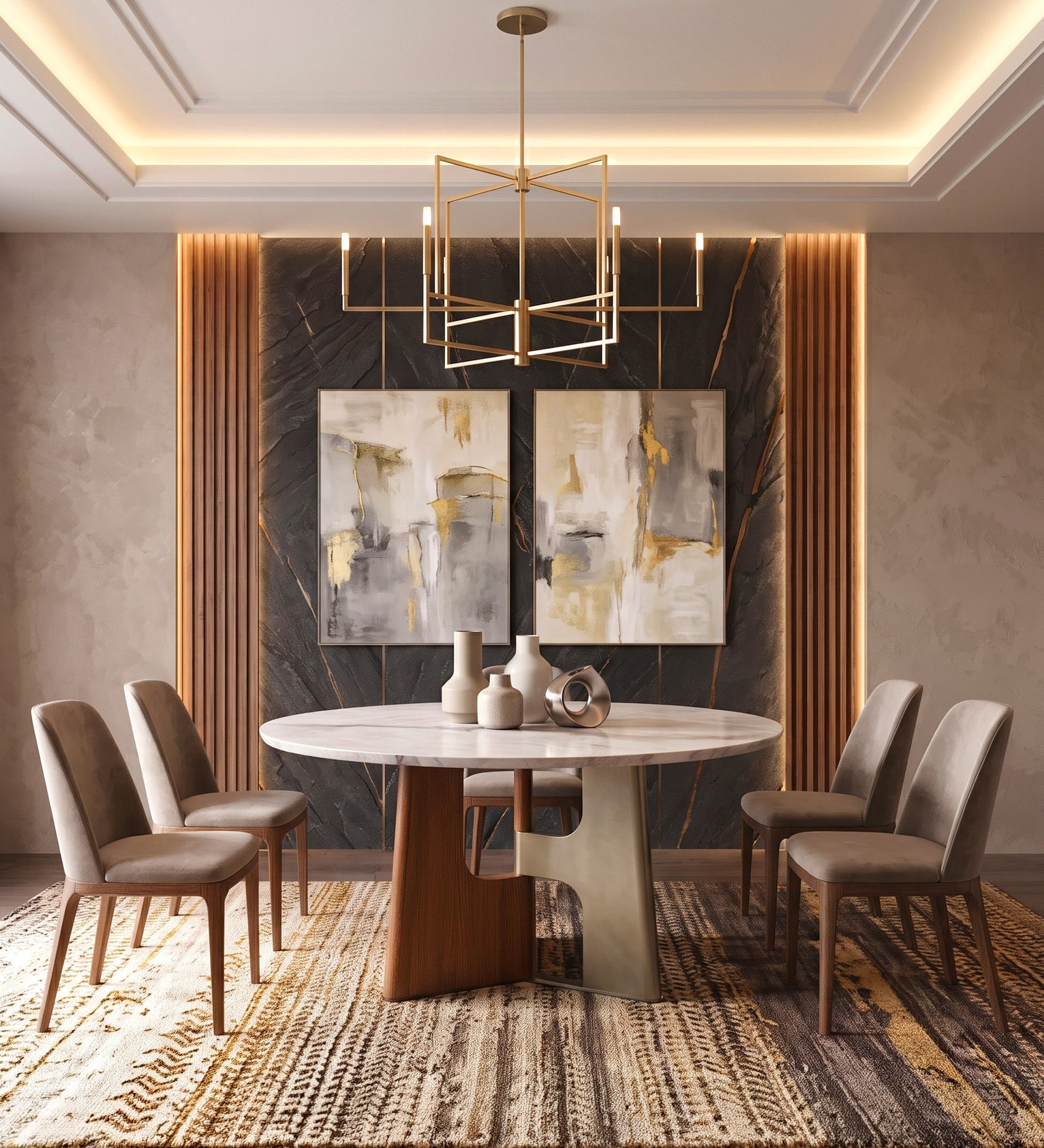 Royce 6 Seater MarbleTop Dining Table