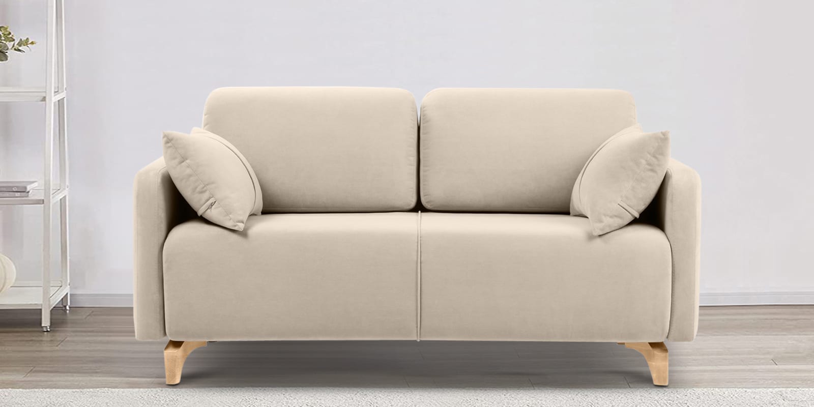 Roma Velve 2 Seater Sofa In Cream Colour