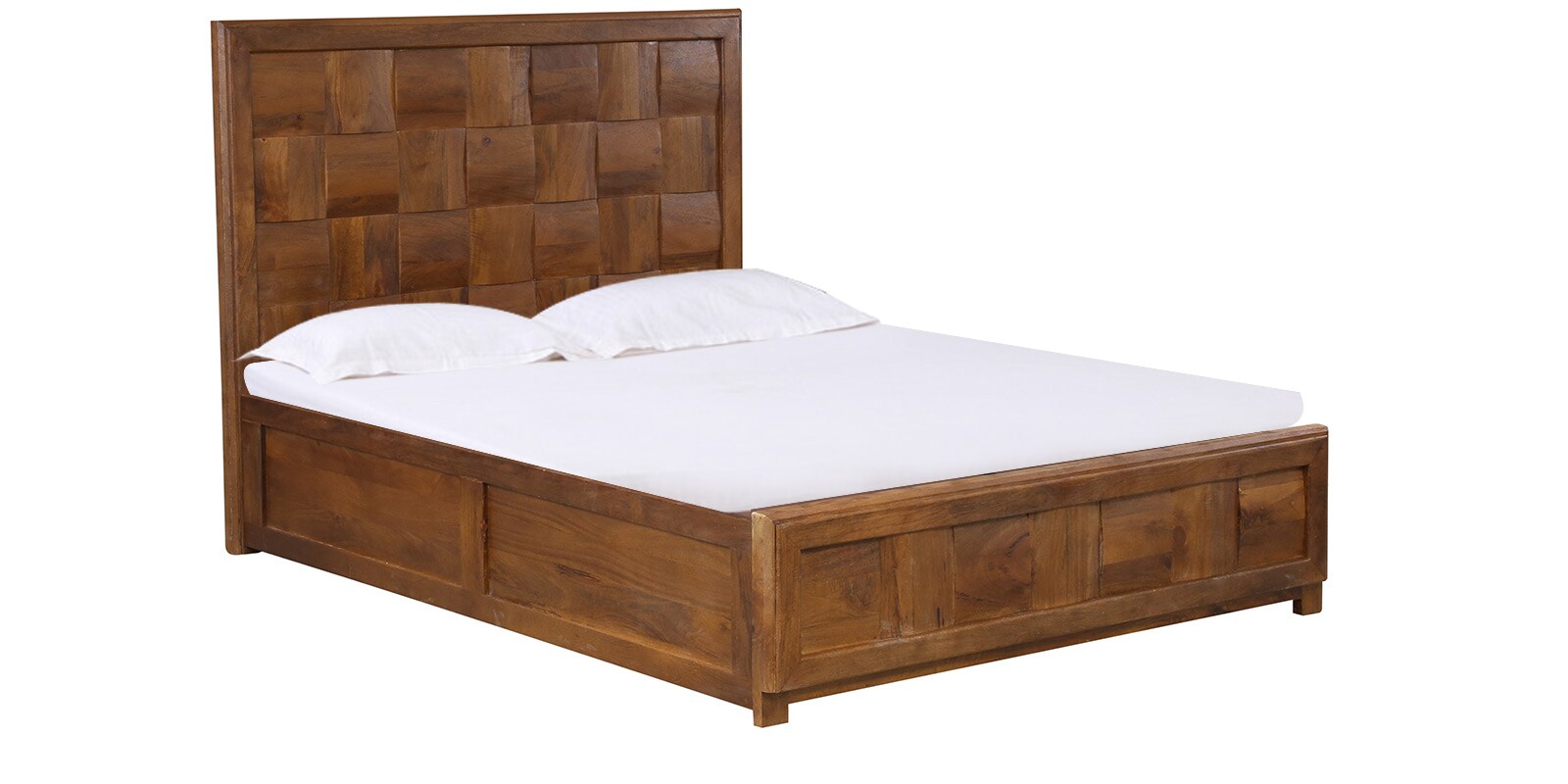 Buy Royal Queen Bed with Storage in Dark Oak Finish by Evok Online