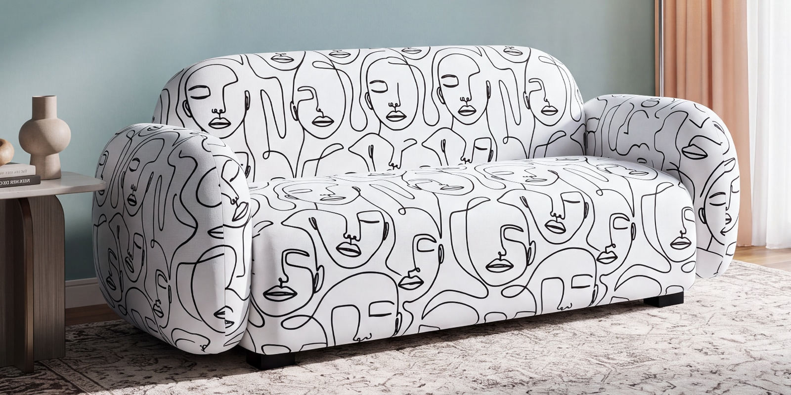 Royale Modern Muse 2 Seater Sofa In White Colour Royale Modern Muse 2 Seater Sofa In White Colour