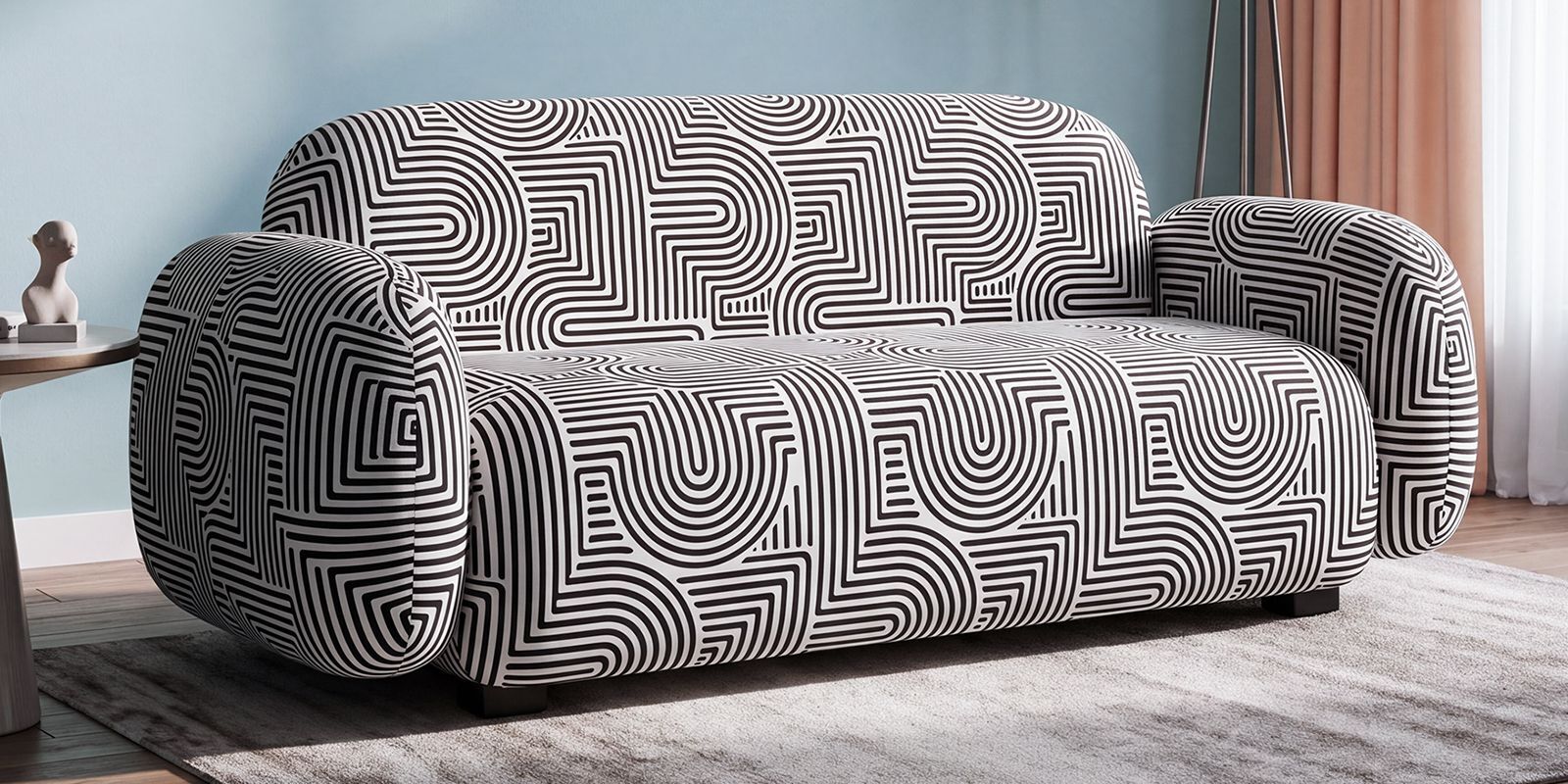 Royale Urban Maze 2 Seater Sofa In Black Colour Royale Urban Maze 2 Seater Sofa In Black Colour
