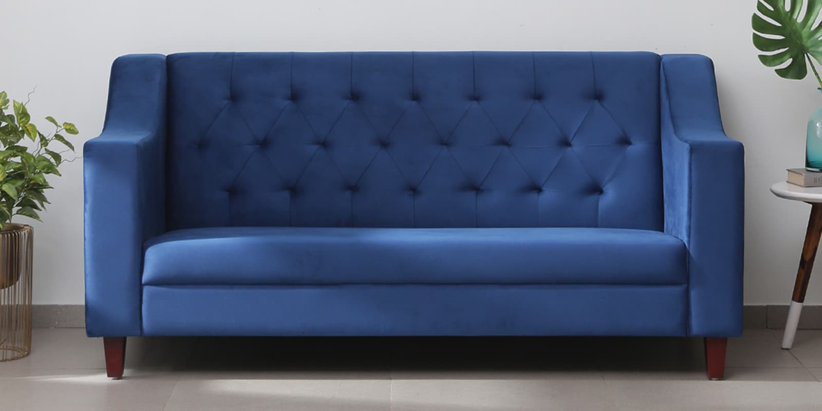 Royaliss Fabric 3 Seater Sofa in Royal Blue Colour
