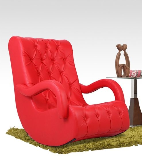 Rocking Chair In Red Colour By Durian