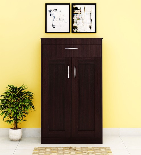 Buy Rodley Two Door Shoe Rack With Drawer In Wenge Finish By