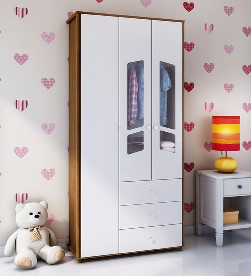 Buy Rodrigo Three Door Wardrobe With Three Drawers In Fendi