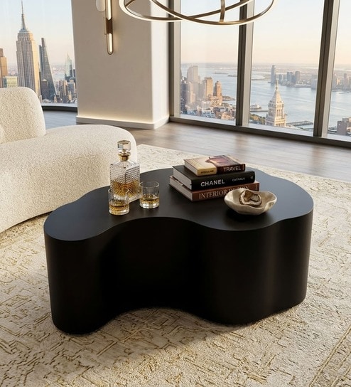 Rolleston Metal Coffee Table In Black Finish