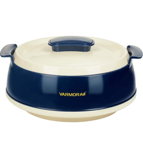 Varmora Roma Casserole| Insulated Hot Pot for Kitchen| Chapati Box  Microwave-Safe - 1100ml- Blue