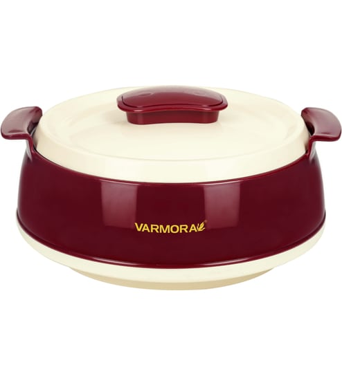 Varmora Roma Casserole| Insulated Hot Pot for Kitchen| Chapati Box  Microwave-Safe - 2200ml- Maroon