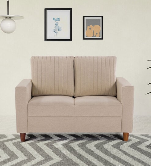 Roman Fabric 2 Seater Sofa In Neo Beige Colour