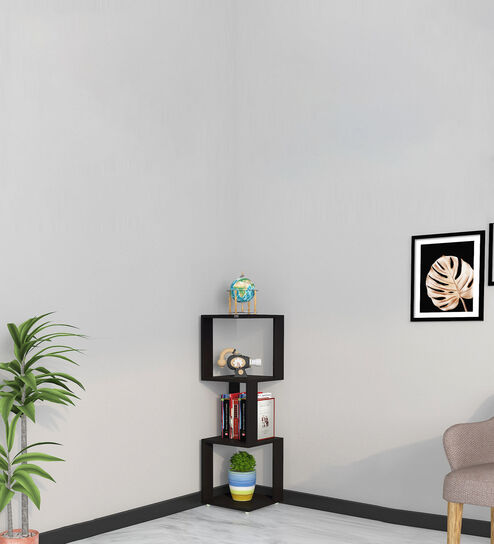 Romana Small Corner Book Shelf Black Finish
