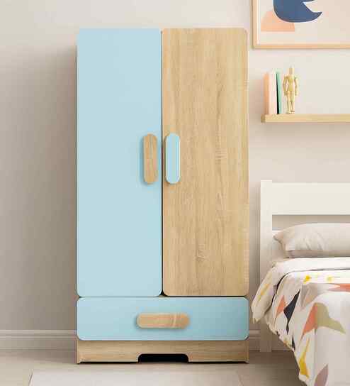 Romania 2 Door Kids Wardrobe In Blue Finish