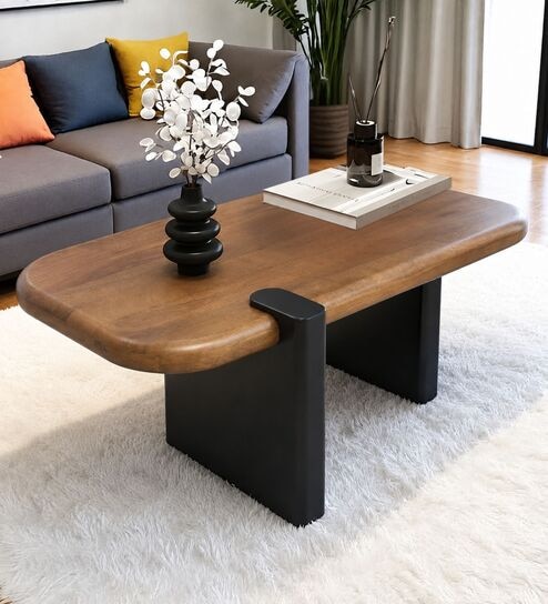 Rooted Modern Center Table In Solid Wood Finish