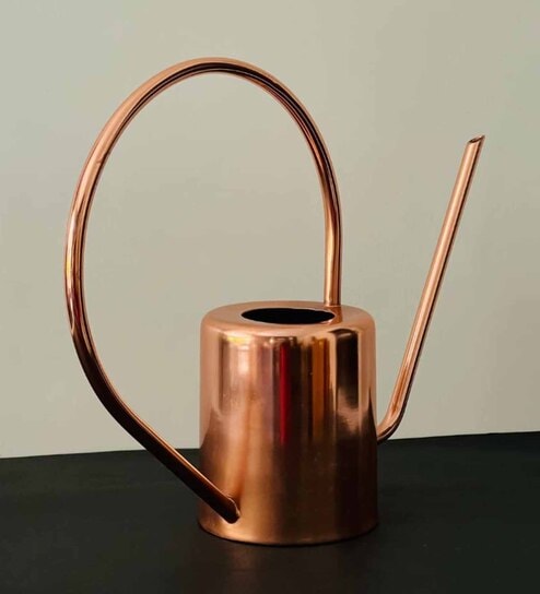 Rose Gold Stainless Steel 2.5 Ltrs Multipurpose Long Spout Watering Can Gardening Tool