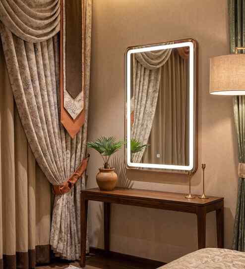 Rosegold Aluminium Frame LED Rectangular Wall Mirror 24 X 30 In