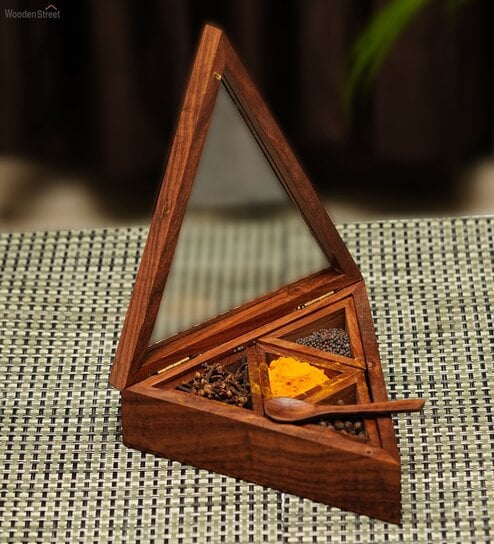 Rosewood Triangle Spice Box