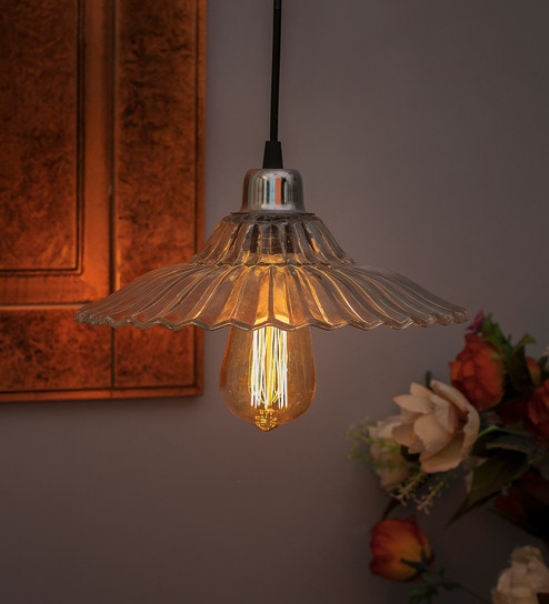 Rosey White Glass Hanging Light