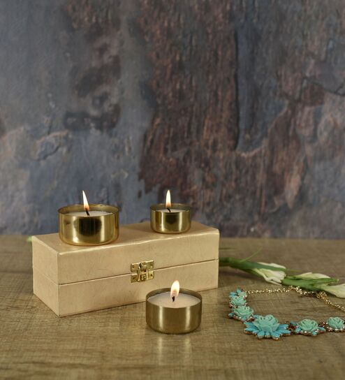Roshni Gold Iron (Set of 3) Scented Jar Candle