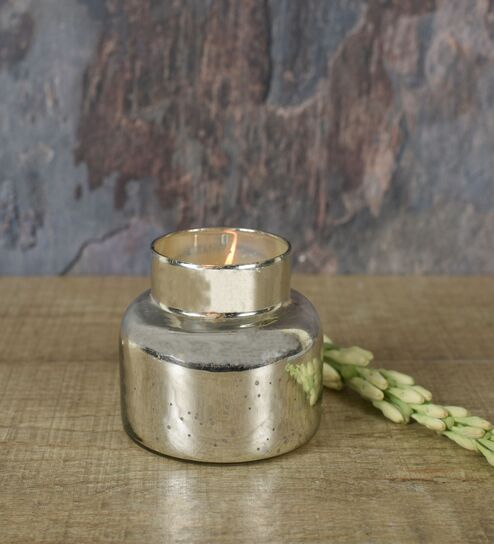 Roshni Mercury Wood & Glass Scented Jar Candle