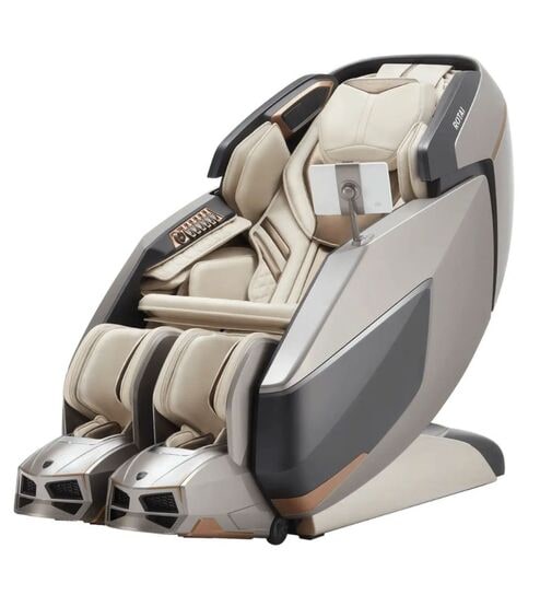 Rotai R AUREX Leather Premium Massage Chair in Silver Colour