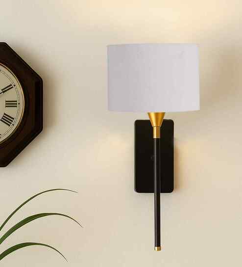 new era Round 7-Inch Drum Shade Wall Lamp | Premium Metal Base & Warm Light-Grey Cotton-picture-13