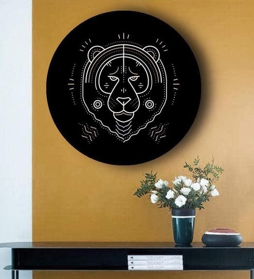 Round Black Black And Gold Zodiac Canvas Art Print By The Artment