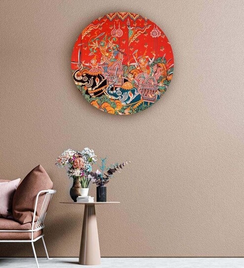 Round Brown Caught In Action Canvas Art Print By The Artment