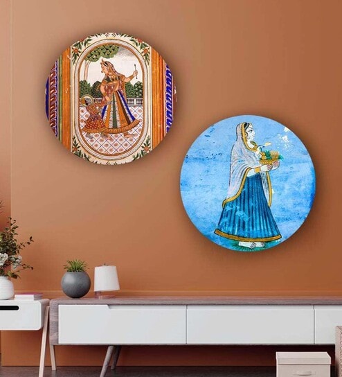 Round Brown Nobel Woman And Child Canvas Set Of 2 Art Print By The Artment