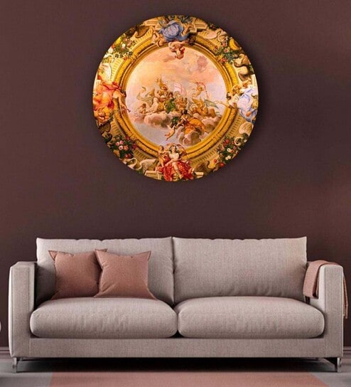 Round Gold Palazzo Pepoli Detailed Ceiling Canvas Art Print By The Artment