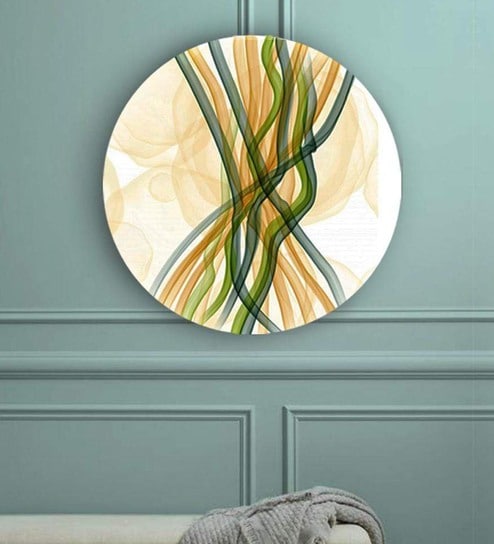 Round Green Abstract Strings Canvas Art Print By The Artment