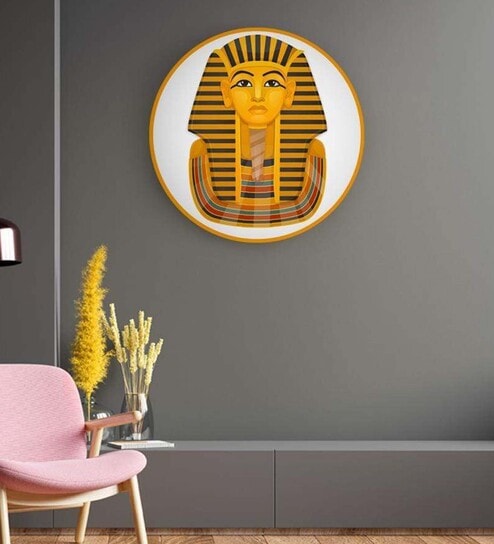 Round Green Coin Of Pharaoh Tutankhamun Art Print By The Artment